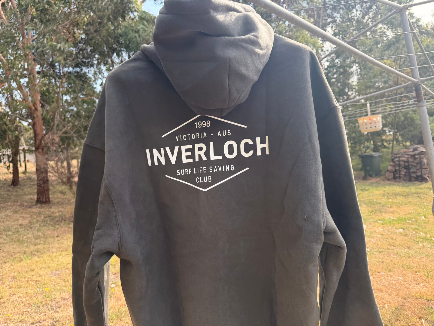 Inverloch Surf Club Adult Hoodie – Dark Muted Earth Green with White Logo PRE-ORDER ONLINE!