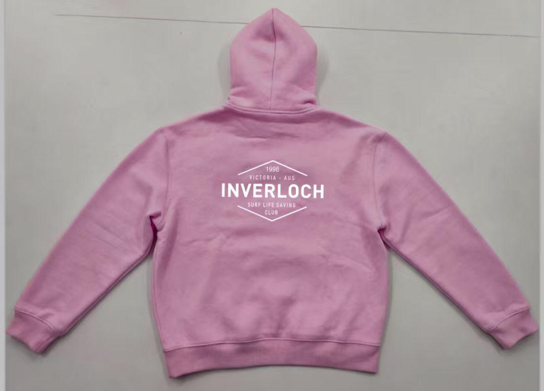 Inverloch Surf Club Adult Hoodie – Baby Pink with White Logo PRE-ORDER ONLINE!