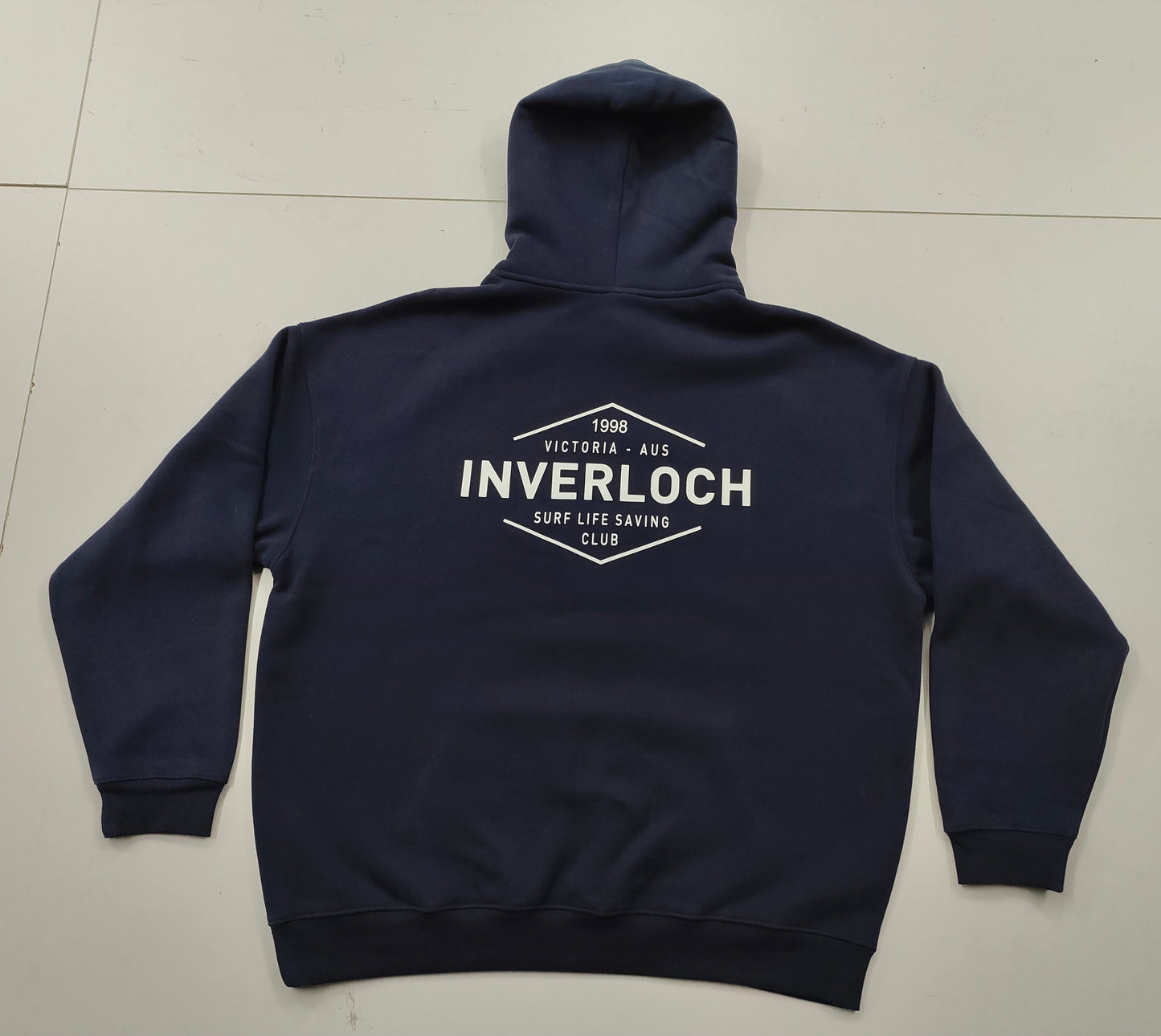 Inverloch Surf Club Adult UNISEX Hoodie – Classic Navy Blue with White Logo PRE-ORDER ONLINE!