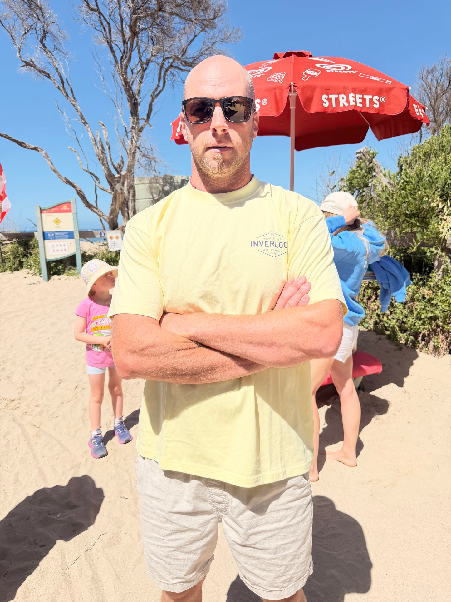 Inverloch Surf Club Adult Unisex T-Shirt – Soft Lemon Yellow with Navy Logo PRE-ORDER ONLINE!