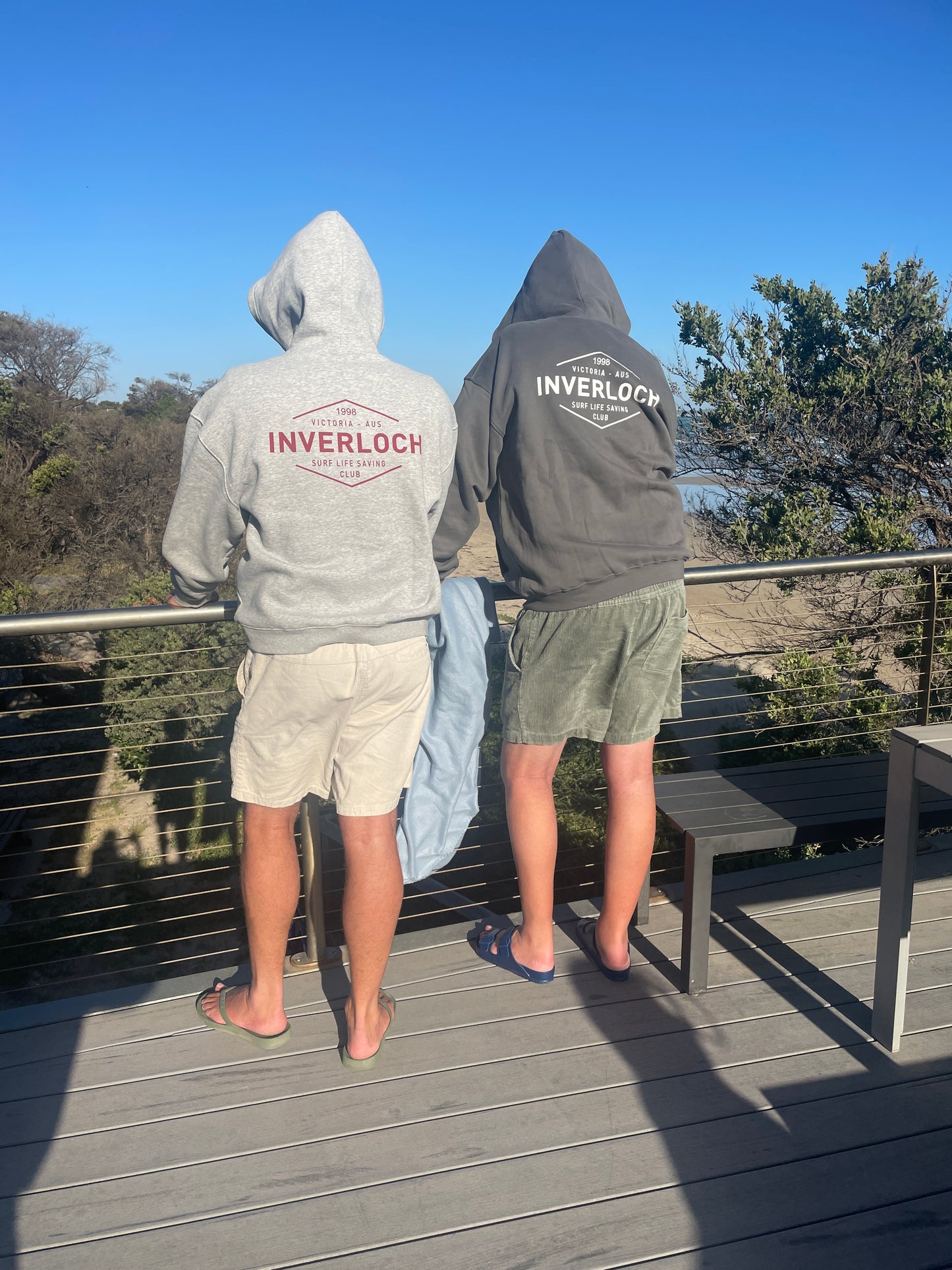 Inverloch Surf Club Adult Zip Unisex Hoodie – Earth Charcoal Grey with White Logo PRE-ORDER ONLINE!