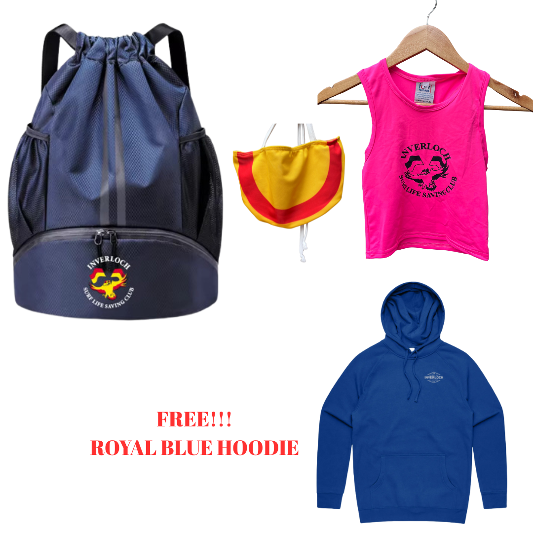 Inverloch Surf Club Nippers Pack – Complete Starter Bundle (with FREE kids Hoodie! Whilst stock lasts) PRE-ORDER ONLINE!