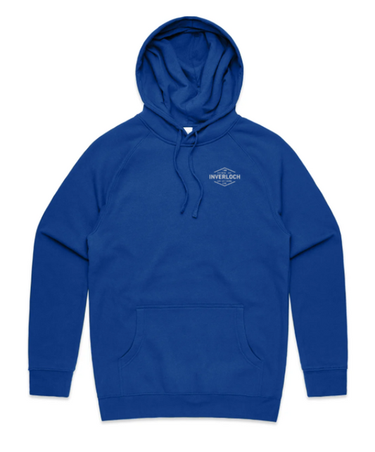 Inverloch Surf Club Hoodie – Royal Blue with White Logo (Clearance Sizes 2XL & 3XL)