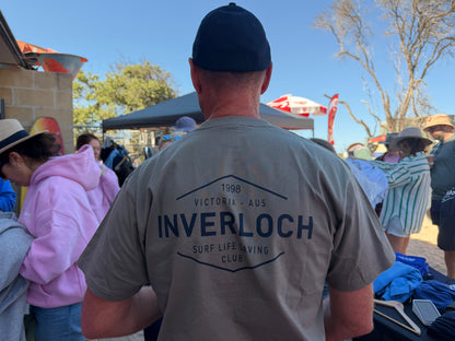 Inverloch Surf Club Adult Unisex T-Shirt – Earth Grey with Navy Logo - PRE-ORDER ONLINE !