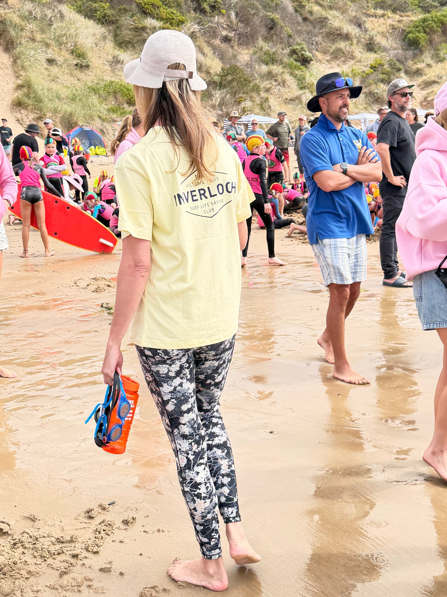 Inverloch Surf Club Adult Unisex T-Shirt – Soft Lemon Yellow with Navy Logo PRE-ORDER ONLINE!