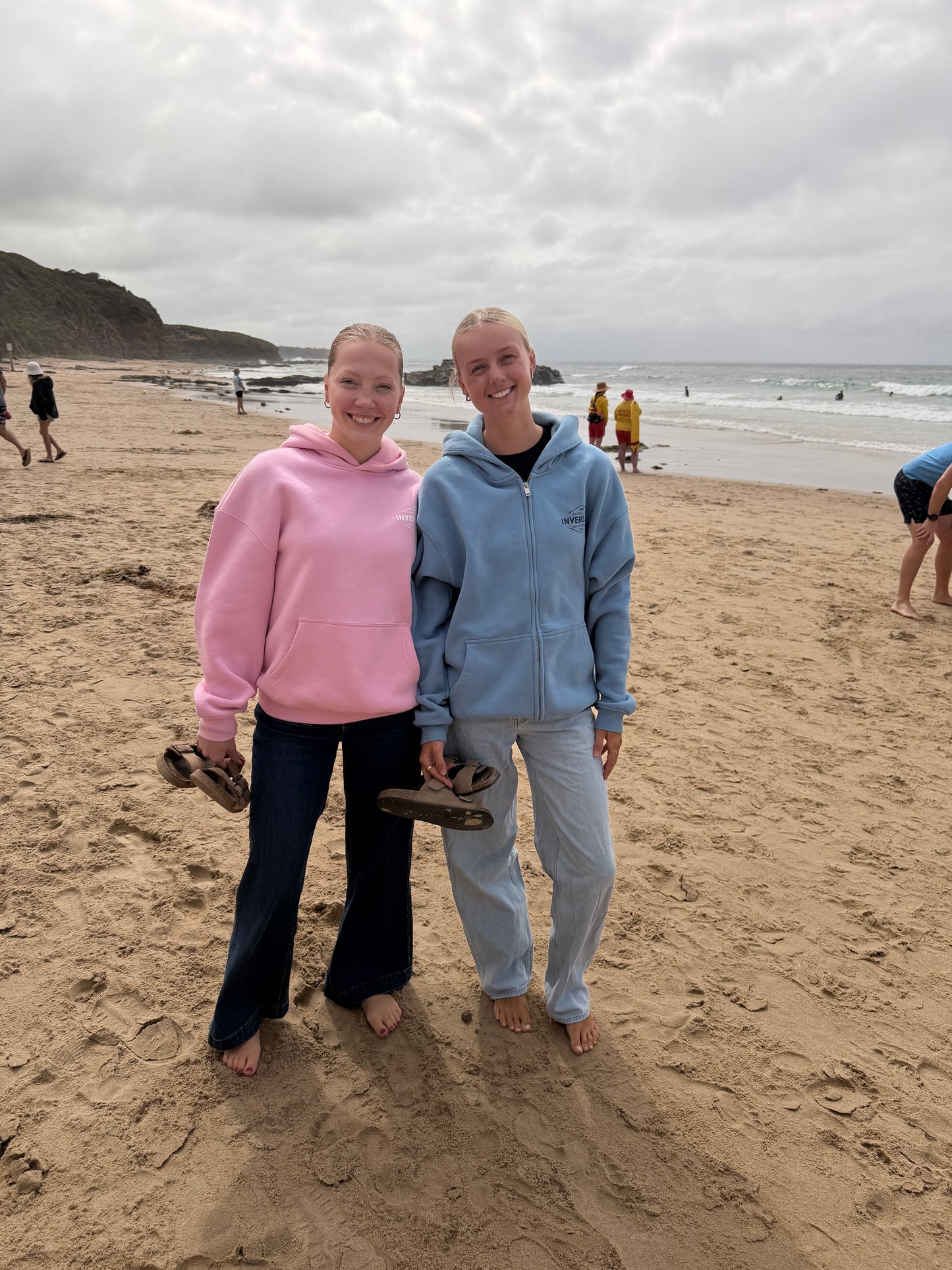 Inverloch Surf Club Adult Unisex Zip Hoodie – Pale Blue with Navy Logo (Lined Hood) PRE-ORDER ONLINE!