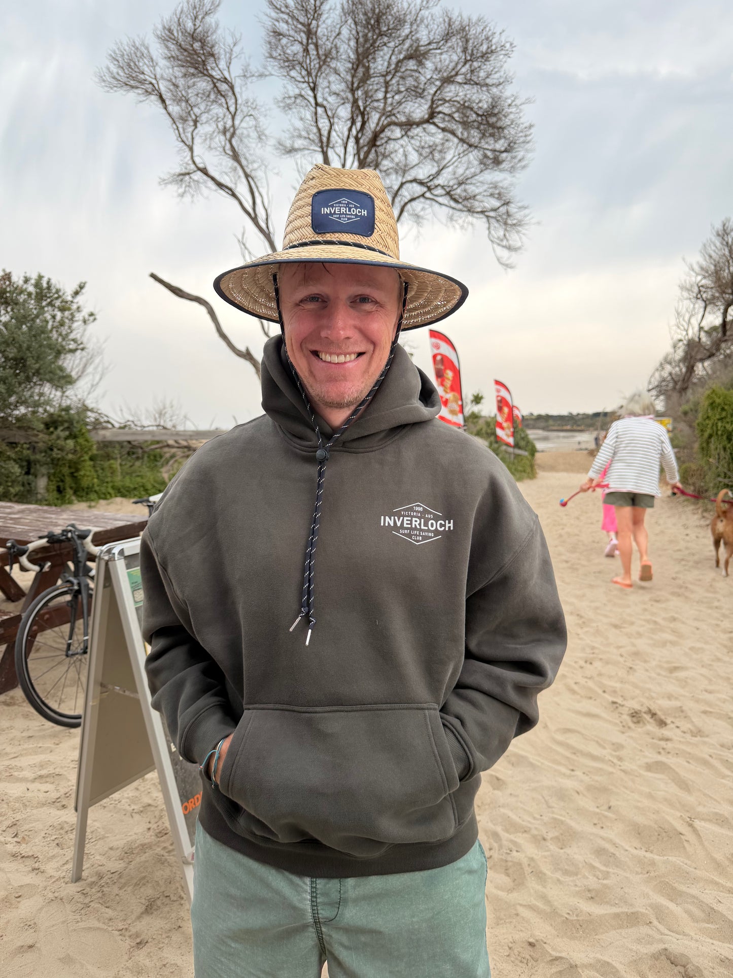 Inverloch Surf Club Adult Hoodie – Dark Muted Earth Green with White Logo PRE-ORDER ONLINE!