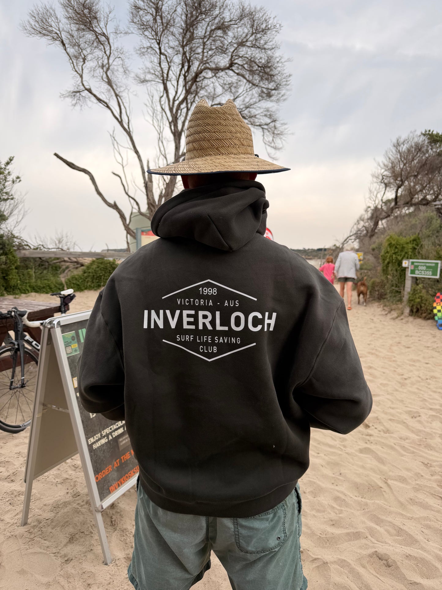 Inverloch Surf Club Adult Hoodie – Dark Muted Earth Green with White Logo PRE-ORDER ONLINE!