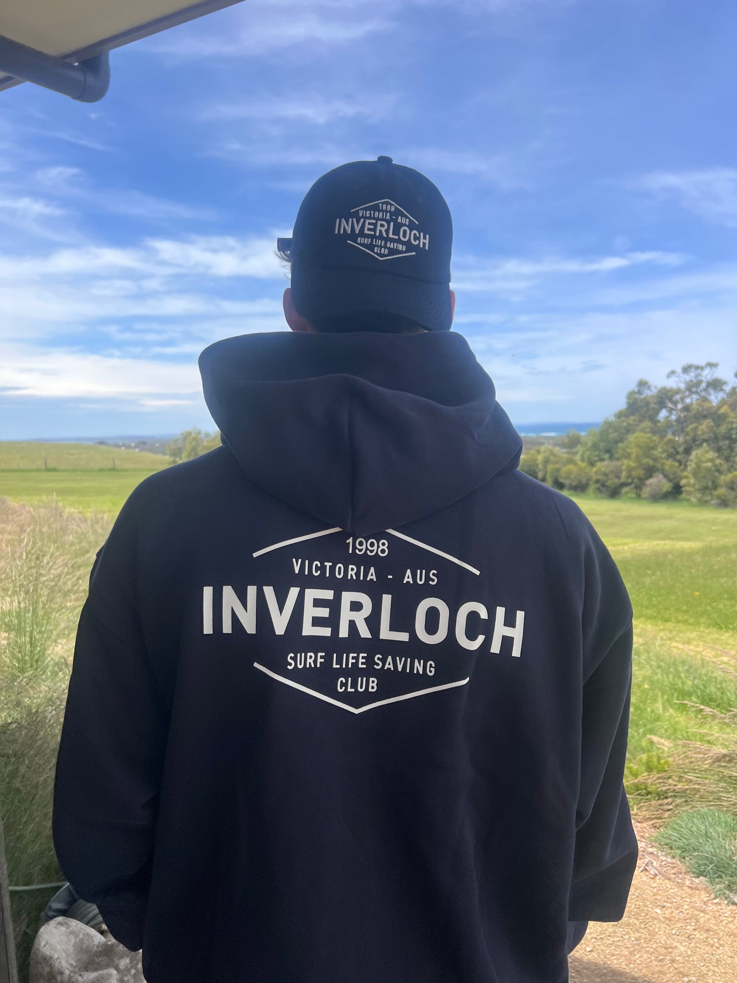 Inverloch Surf Club Adult UNISEX Hoodie – Classic Navy Blue with White Logo PRE-ORDER ONLINE!