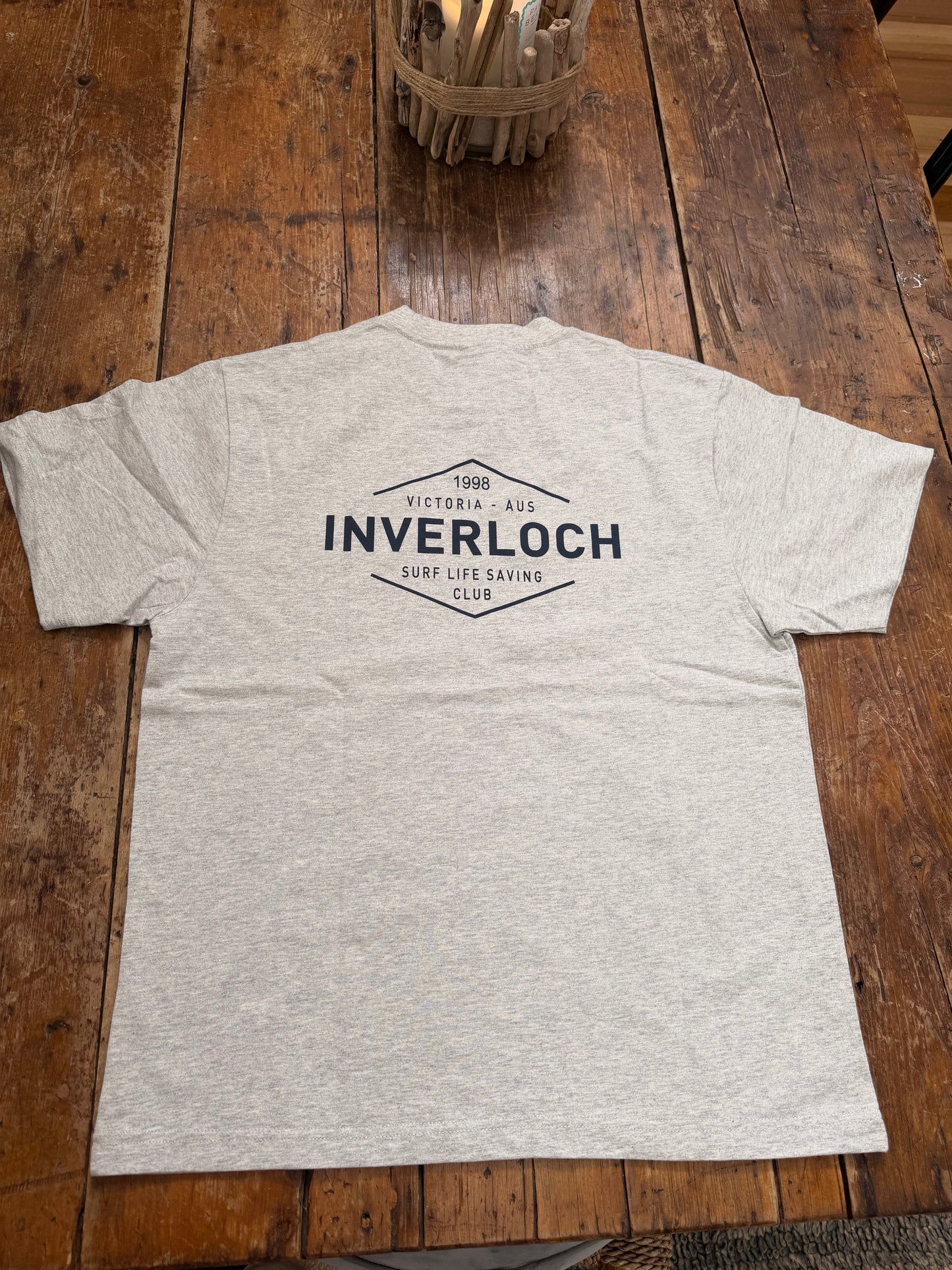 Inverloch Surf Club Kids & Teens Unisex T-Shirt – Soft Grey with Navy Logo PRE-ORDER NOW!