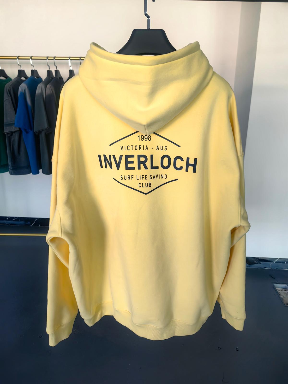 Inverloch Surf Club Adult Unisex Hoodie – Soft Pastel Yellow