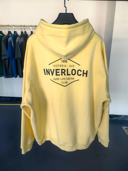 Inverloch Surf Club Adult Unisex Hoodie – Soft Pastel Yellow
