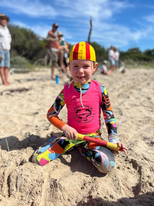 Inverloch Surf Club Nippers Compulsory Pink Rash Vest & Nippers Cap